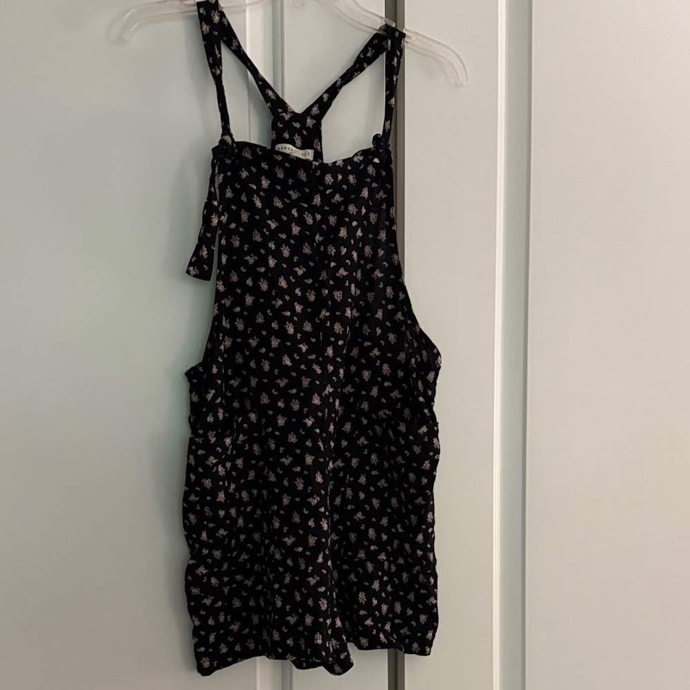 Aeropostale Black Floral Jumpsuit